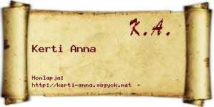 Kerti Anna névjegykártya