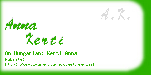 anna kerti business card